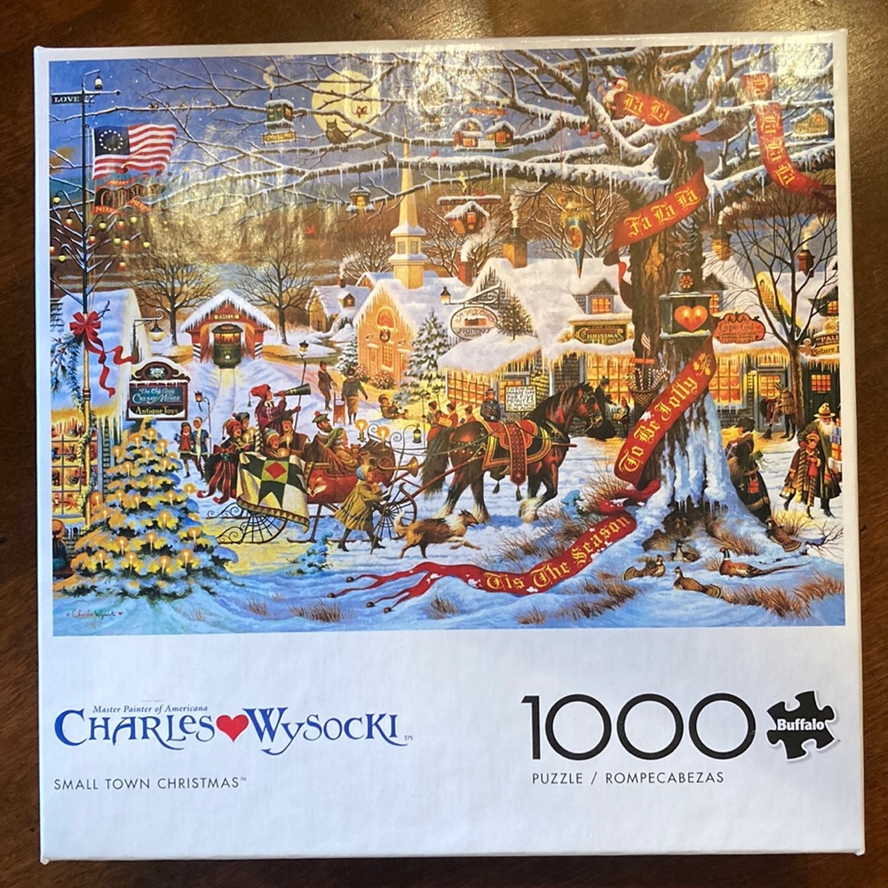 Charles Wysocki 1000 piece puzzle- Small Town Christmas. NEVER USED